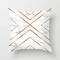 Nordic pink marble geometric square pillowcase with rose gold lines for sofa - Geometric V-Shape Marble Style (DRD377-10)