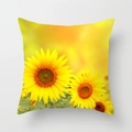 Square sunflower pillow cover with vibrant yellow floral print for sofa decor - Bright Sunflower Realistic Style (DRD393-16)