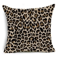 Fodera per cuscino quadrata con stampa animalier leopardata su tessuto con texture - Stile Leopardato Giallo Classico (DRD401-2) / 45X45cm (Senza Anima)