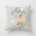 Federa per cuscino quadrata grigio chiaro con motivi geometrici marmorizzati ciano - Motivo Geometrico Grigio Chiaro (DRD341-8) / Dimensione Standard Senza Nucleo