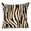 Federa per cuscino quadrata con motivo animalier zebrato classico in nero e beige - Stile Zebra Marrone Scuro (DRD401-3) / 45X45cm (Senza Anima)