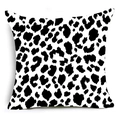 Square cushion cover featuring a stylish black and white leopard print pattern - Black And White Fashion Leopard Style (DRD401-6) / 45X45cm (Without Core)