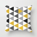 Nordic yellow geometric elk pillow cover with modern triangle pattern for sofa decor - 18x18 Inch / Modern Geometric Triangle Patchwork (DRD49-3)