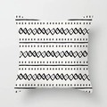 Funda de cojín cuadrada moderna con patrones geométricos negros y blancos de estilo tribal - Patrón de Ondas de Diamante Tribal Blanco y Negro / DRD14-3 / 45x45cm