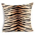 Square tiger print pillow cover with realistic brown and black animal pattern texture - Orange Black Realistic Tiger Style (DRD401-7) / 45X45cm (Without Core)