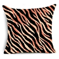 Square cushion cover featuring black and orange animal stripe pattern for home decor - Black Orange Dynamic Tiger Style (DRD401-8) / 45X45cm (Without Core)