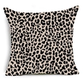 Square decorative pillow cover with classic leopard print pattern and black spots - Beige Leopard Style (DRD401-10) / 45X45cm (Without Core)