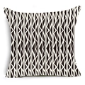 Modern black and white geometric pattern decorative throw pillow cover with zigzag lines - Modern Black White Zigzag Stripe Style (DRD401-19) / 45X45cm (Without Core)