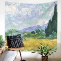 Dettaglio dell'arazzo Van Gogh Campo di grano con cipressi su una parete bianca - 95x73 Levigato (Sottile) / Van Gogh 'Campo di grano con cipressi' (GT013-3)