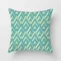 Modern geometric chevron cushion cover in light yellow and green for sofa decor - 45x45cm / Arrow Pattern (DRD441-10)