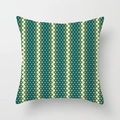 Square cushion cover featuring geometric teal, gold diamond patterns, and cream stripes - 45x45cm / Plaid Color Blocking (DRD441-11)