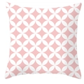 Federa per cuscino quadrata con motivi geometrici a cerchi rosa e bianchi - Stile Anello Geometrico Bianco Base Rosa (DRD99-1)