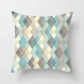 Modern geometric rhombus pillow cover in blue and grey Morandi tones for home decor - 45x45cm / Modern Rhombus (DRD441-16)