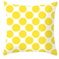 Fodera per cuscino quadrata con motivo decorativo a pois gialli su base bianca - Stile Pois Gialli Base Bianca (DRD99-2)