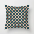 Moderne geometrische Kissenhülle in Dunkelblau mit cremefarbenen Punkten und Herzmuster - 45x45 cm / Retro Punkte und Herzen (DDRD418-15)