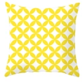 Yellow and white geometric interlocking rings pattern square throw pillow case cover - White Base Yellow Geometric Link Style (DRD99-5)