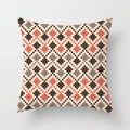 Kissenbezug mit braunem und orangefarbenem geometrischem Muster aus Pfirsichhaut - 45x45 cm / Kreuz-Pixel Geometrisch (DDRD418-17)