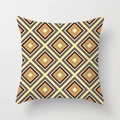 Quadratischer Kissenbezug mit geometrischem Rautenmuster in Gelb und Orange - 45x45 cm / Retro Farbblock Raute (DRD418-18)