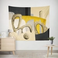 Detailed texture of abstract geometric tapestry with high-density polyester fabric finish - 95x73 / Brushed Fabric