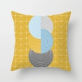Nordic ginger yellow geometric cushion cover with artistic concentric circle patterns - 18x18 Inch / Artistic Circular Geometric (DRD49-5)
