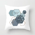 Fodera per cuscino blu nebbia con motivi geometrici, marmo e scritta Someone Like You - Motivo Geometrico Marmo (DRD92-4)