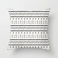 Funda de cojín geométrica marroquí con patrón bohemio negro sobre base blanca pura - Fondo Blanco Patrón Geométrico en V Negro / DRS14-1 / 45x45cm