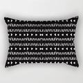 Housse de coussin lombaire marocaine avec motifs géométriques noir et blanc tribaux - DRD14-6