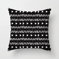 Housse de coussin marocaine avec motif géométrique noir et blanc pour canapé de salon - DRD14-8