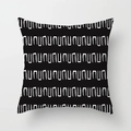 Housse de coussin noire moderne avec motifs géométriques en U blancs pour décor de canapé - DRD14-9