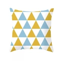 Fodera per cuscino nordica con motivi geometrici gialli e blu per divano moderno - 45x45cm / Triangolo Giallo Blu Bianco (DRD167-16)
