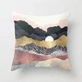 Modern abstract mountain range cushion cover in gold, black and pink palette - 18x18 Inch / Design 4