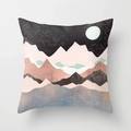 Modern abstract mountain peaks cushion cover with moon and stars in artistic finish - 18x18 Inch / Design 5