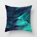 Modern square cushion cover with blue and green fluid art pattern for sofa decor - Fluid Art Wave Pattern (DRD110-5)
