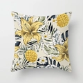 Federa quadrata per cuscino con giglio giallo e motivo tropicale all'ananas - Ananas Tropicale Floreale (DRD374-2)