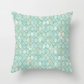 Mint green geometric throw pillow cover with golden Moroccan pattern on white background - Gold Line Geometric Pattern(DRD141-11)