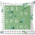 Grüner Giraffen-Kissenbezug mit minimalistischem Pflanzendesign und Blattmuster - Green Spring Kariert (CRD09-14)