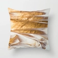 Modern Nordic gold and white abstract marble pattern pillow cover in 45x45cm size - Abstract Quicksand Marble Pattern (DRD110-9)
