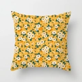 Fodera per cuscino quadrata gialla con motivo floreale vintage e piccoli fiori bianchi - Giallo Ditsy Floreale (DRD374-7)