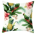 Federa tropicale con motivi di pappagallo, ananas e foglie di palma dai colori vivaci - 45*45cm / Motivo Pappagallo Verde Ananas (DRD71-8)