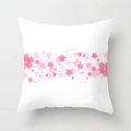 Housse de coussin blanche en peau de pêche avec motif de fleurs de cerisier - 45x45cm / DRD72-2