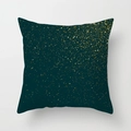 Modern emerald green square pillowcase with gold star foil pattern for sofa decor - Crushed Gold Foil Dots Pattern (DRD110-14)
