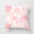 Pink sakura pattern peach skin pillowcase with golden accents for home sofa decor - 45x45cm / DRD72-3