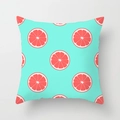 Mint green square pillowcase featuring a fresh red grapefruit slice pattern - Mint Green Grapefruit (DRD74-9)
