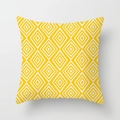 Fodera per cuscino quadrata gialla con motivo geometrico a rombi moderni e vivaci - Diamante Nidificato Giallo Bianco (DRD374-20)