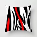 Funda de cojín moderna minimalista con diseño geométrico abstracto rojo para sofá de casa - 45x45 cm / Bloque de Color Abstracto (DRD166-1)
