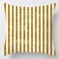 Modern Nordic square pillowcase with gold glitter and white vertical stripes - Gold White Vertical Stripes (DRD110-18)