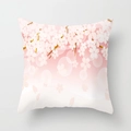 Pink peach skin cherry blossom square pillowcase with floral print pattern for sofa - 45x45cm / DRD72-8