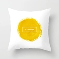Fodera per cuscino bianca moderna con cerchio geometrico giallo e stampa - Base Bianca Cerchio Giallo Yellow (DRD374-23)