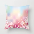 Pink cherry blossom peach skin pillowcase with dream bokeh floral pattern design - 45x45cm / DRD72-9