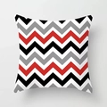 Modern square pillow case with red and black zigzag chevron geometric pattern for sofa - 18x18 Inch / Red Black White Chevron (DRD166-6)